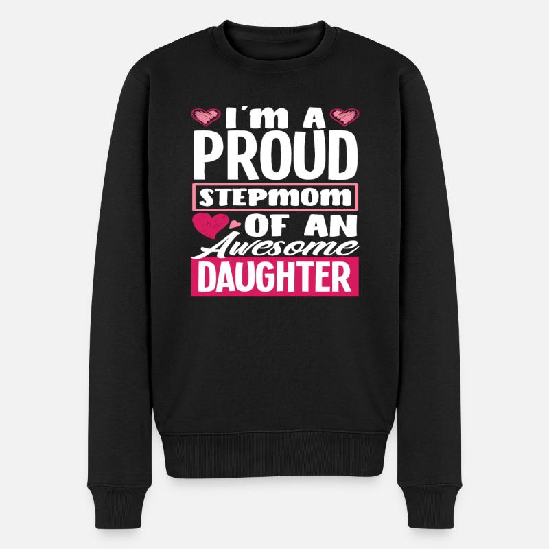Stolze Stiefmama - Männer Premium Bio Pullover - Schwarz