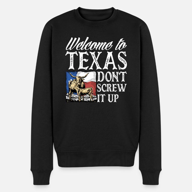 Bienvenue au Texas - Pull Premium bio Homme - noir