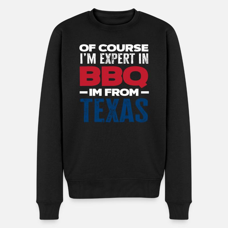 Texas Grillen Texaner - Männer Premium Bio Pullover - Schwarz