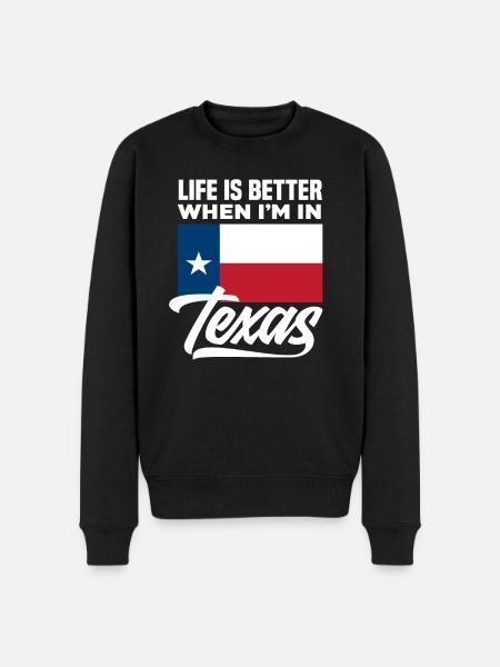 Texas Life - Men's Premium Organic Jumper - black