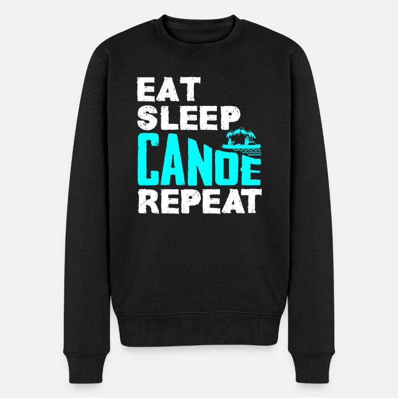 Eating Sleeping Canoe - Men's Premium Organic Jumper - black