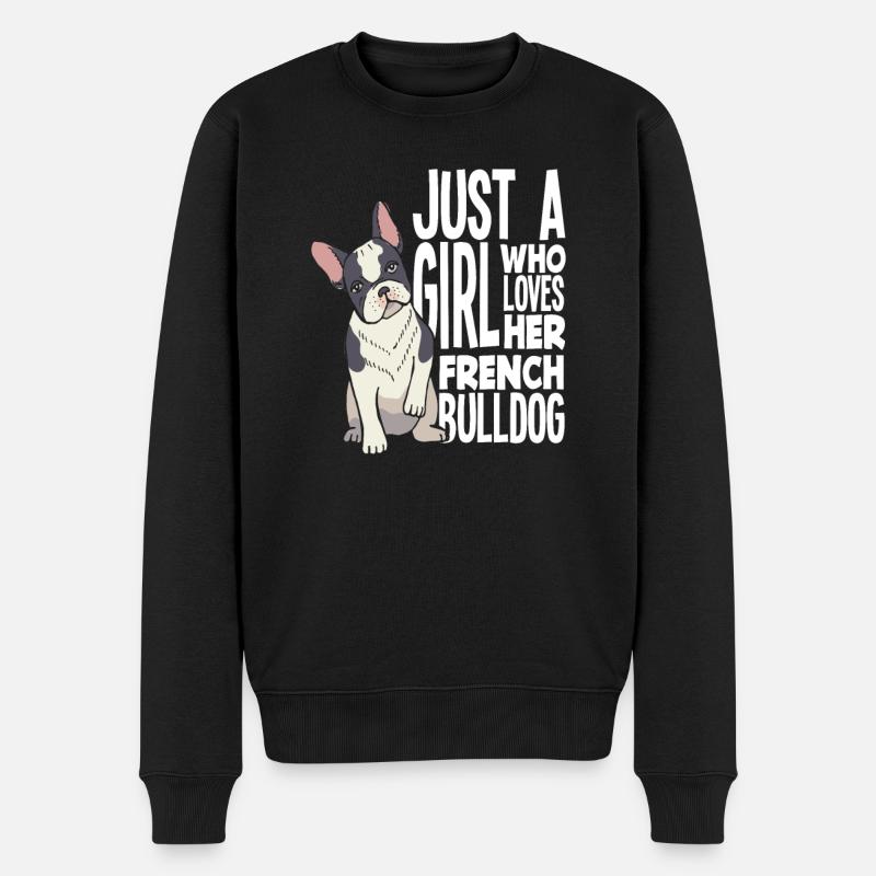 Bouledogue français fille - Pull Premium bio Homme - noir