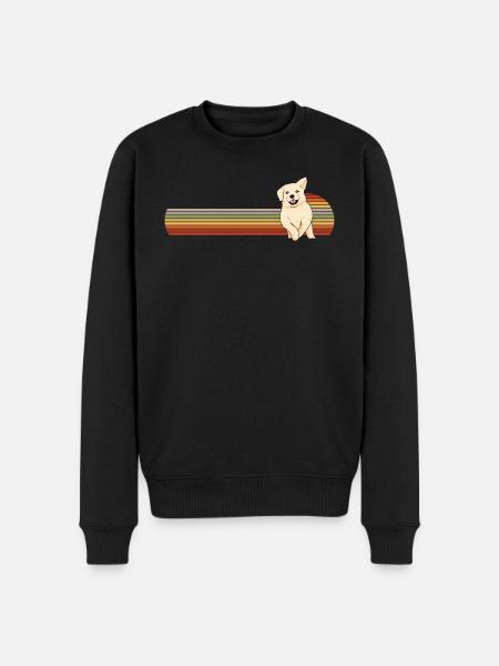 Retro Golden Retriever - Men's Premium Organic Jumper - black