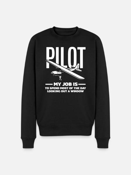 Pilot Berufspilot Geschenk Flugschule - Männer Premium Bio Pullover - Schwarz