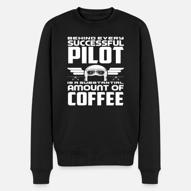 Pilot Coffee Pilots - Men's Premium Organic Jumper - black