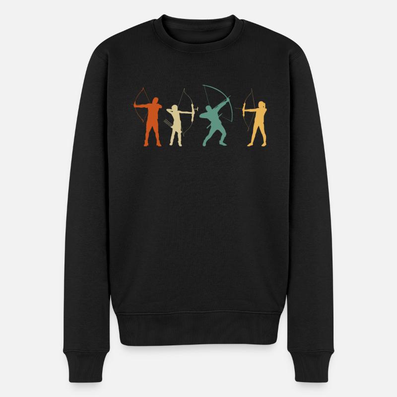 Retro Bogenschießen - Männer Premium Bio Pullover - Schwarz