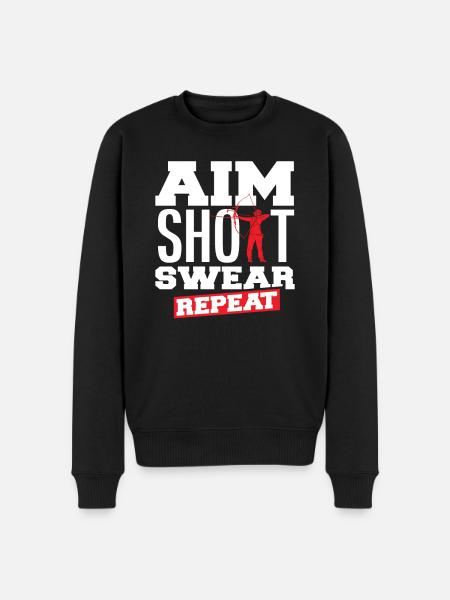 Bow, Aim, Swearing, Archery - Men's Premium Organic Jumper - black