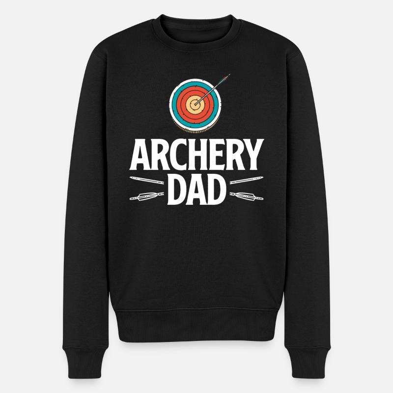 Bogen Papa Vater Bogenschießen - Männer Premium Bio Pullover - Schwarz