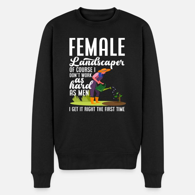 Landschaftsgärtner Frau - Männer Premium Bio Pullover - Schwarz
