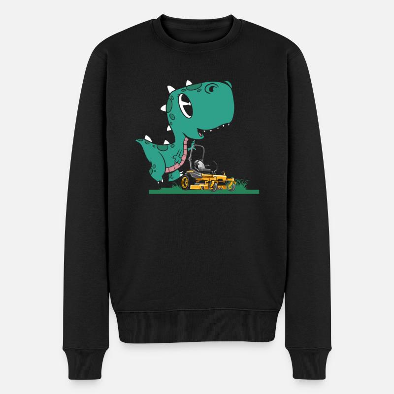 Landschaftsgärtner Dino - Männer Premium Bio Pullover - Schwarz