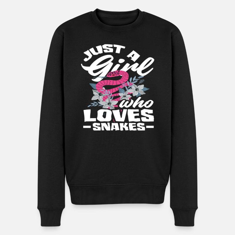 Schlange Mädchen Frauen - Männer Premium Bio Pullover - Schwarz