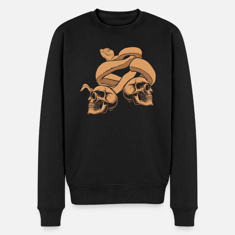 Schlangen - Männer Premium Bio Pullover - Schwarz