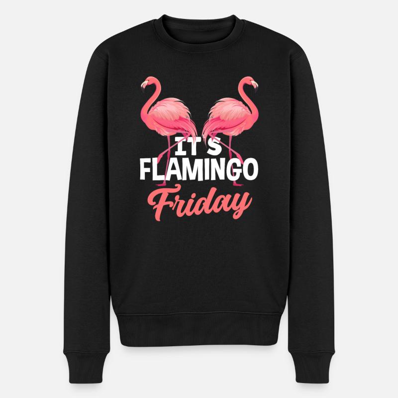 Vendredi flamant rose - Pull Premium bio Homme - noir