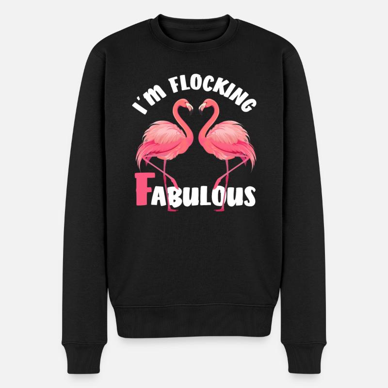 Flamants roses - Pull Premium bio Homme - noir