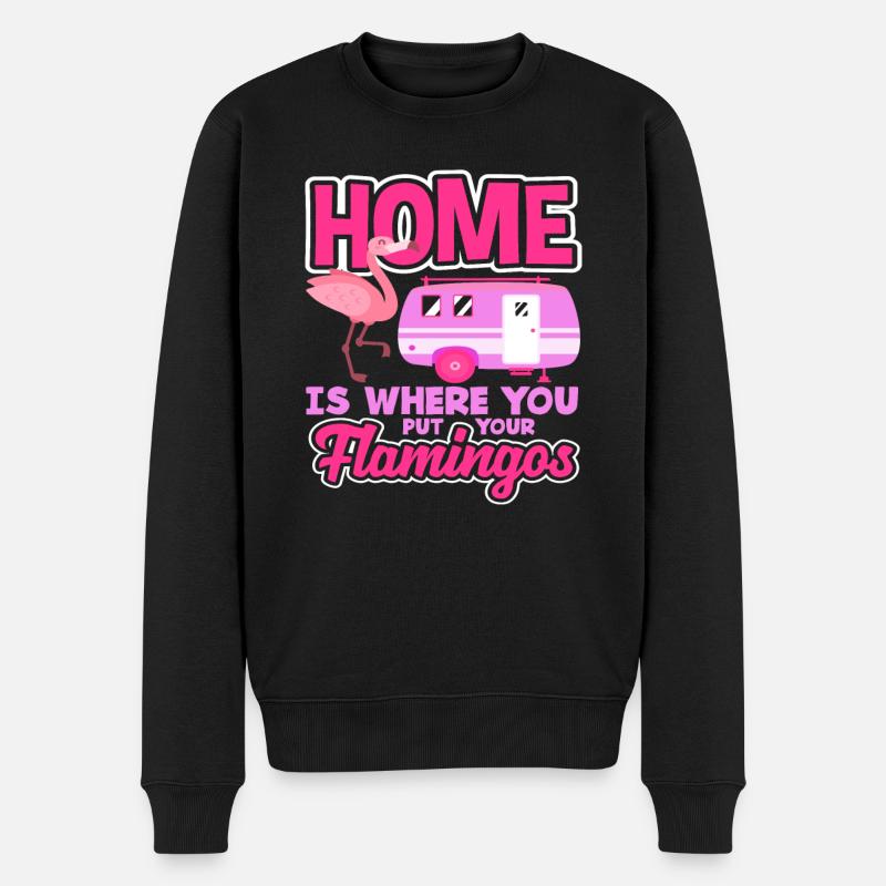 Flamingo camping-car - Pull Premium bio Homme - noir