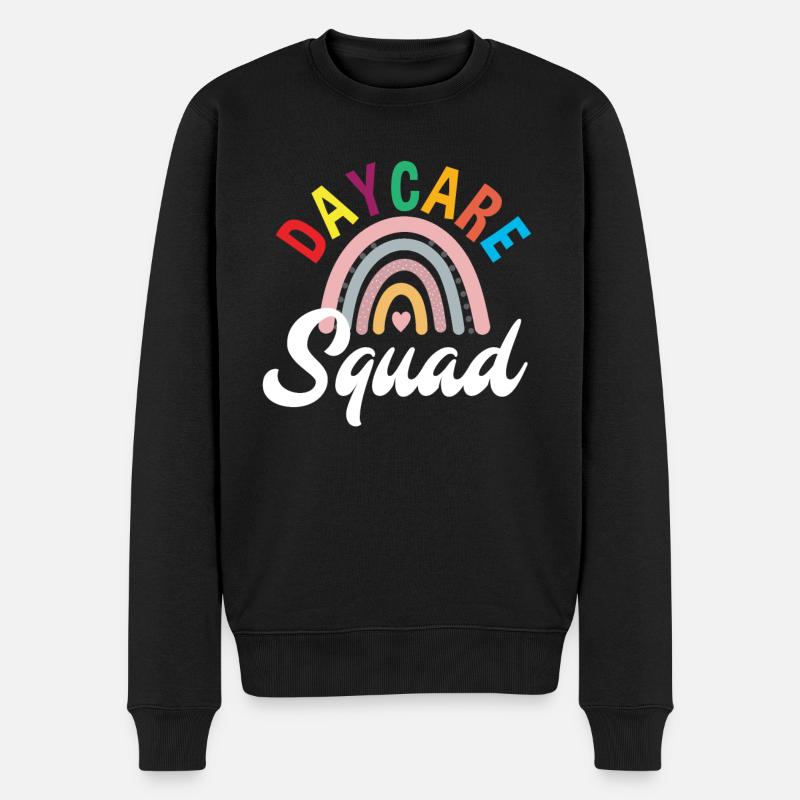 Kindergarten Squad Regenbogen - Männer Premium Bio Pullover - Schwarz