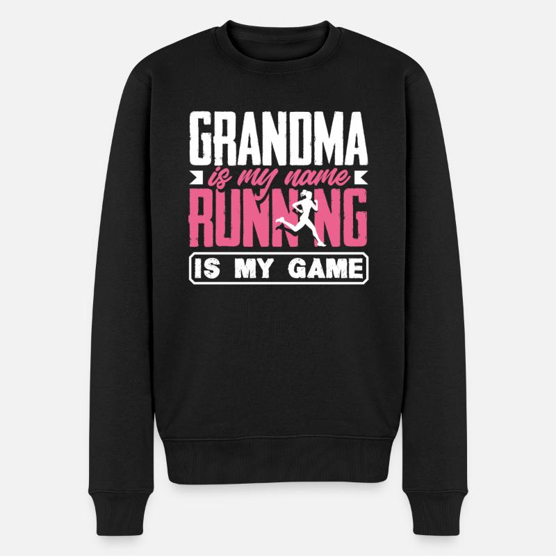 Oma Ist Mein Name Laufen Mein Spiel - Männer Premium Bio Pullover - Schwarz