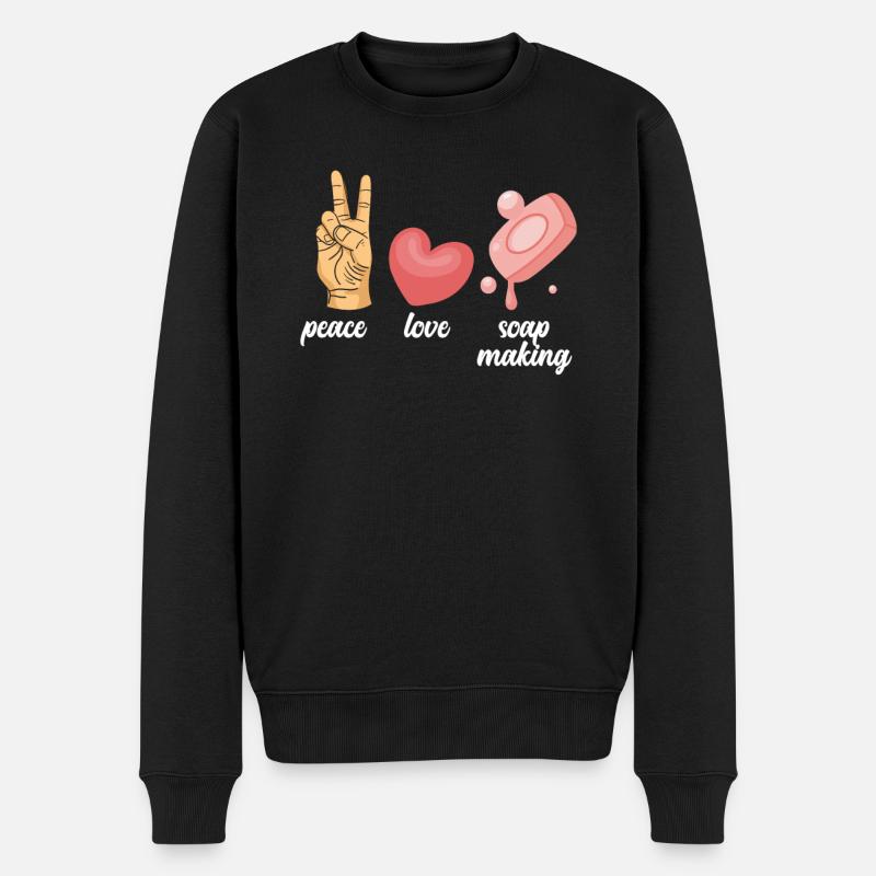 Peace Love Soap Making - Men's Premium Organic Jumper - black