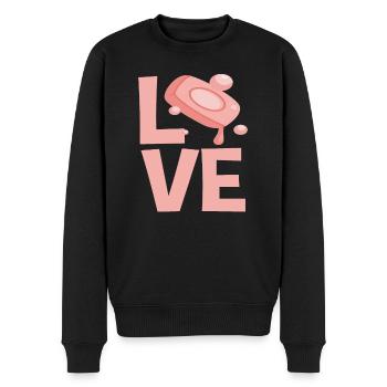 Bulles de savon Love Design - Pull Premium bio Homme - noir - Devant - Nico (187cm)