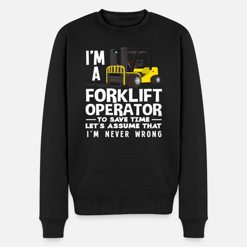 Gabelstaplerfahrer Immer Recht - Männer Premium Bio Pullover - Schwarz