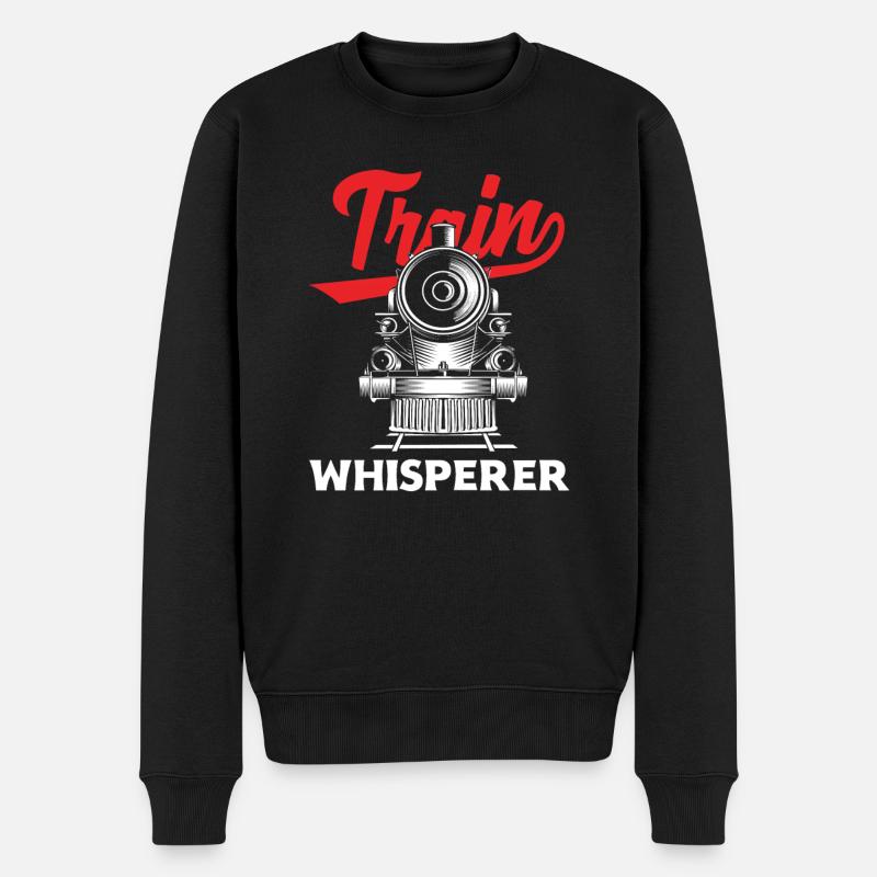 Chuchoteur de train - Pull Premium bio Homme - noir