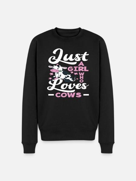 Ein Mädchen Das Kühe Liebt - Männer Premium Bio Pullover - Schwarz