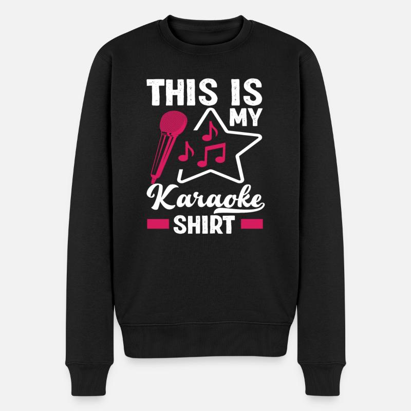 Das Ist Mein Karaoke Shirt - Männer Premium Bio Pullover - Schwarz