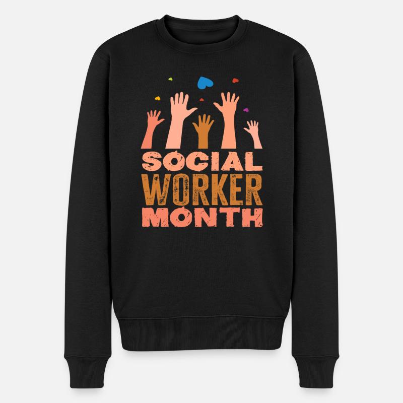 Soziale Arbeit Monat Würdigung - Männer Premium Bio Pullover - Schwarz