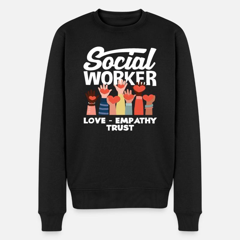 Sozialarbeiter Liebe Empathie Vertrauen - Männer Premium Bio Pullover - Schwarz