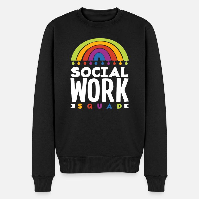 Soziale Arbeit Team Regenbogen - Männer Premium Bio Pullover - Schwarz