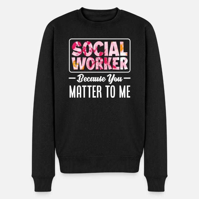 Sozialarbeiter Weil Du Mir Wichtig Bist - Männer Premium Bio Pullover - Schwarz