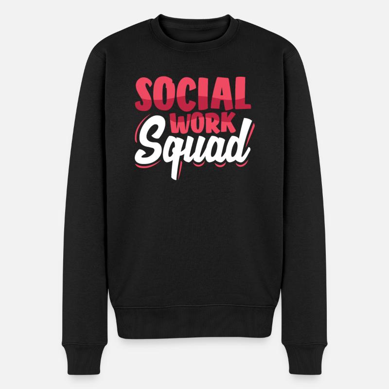 Social Work Squad - Männer Premium Bio Pullover - Schwarz