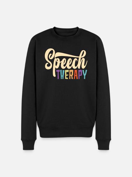 Speech Therapy Bunte Buchstaben - Männer Premium Bio Pullover - Schwarz