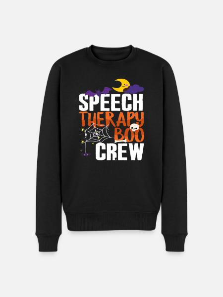 Speech Therapy Boo Crew Halloween - Men's Premium Organic Jumper - black
