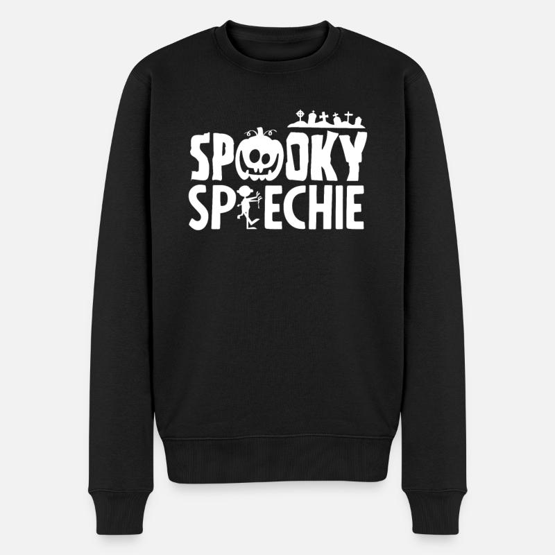 Spooky Speechie Halloween Citrouille - Pull Premium bio Homme - noir