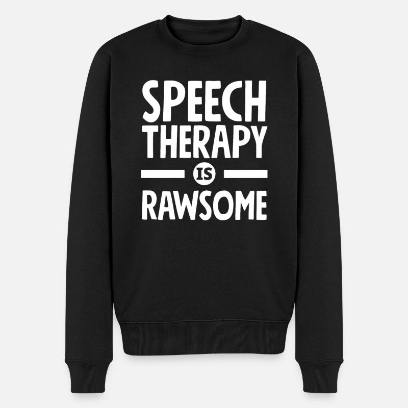 Speech therapy is Rawrsome - Men's Premium Organic Jumper - black