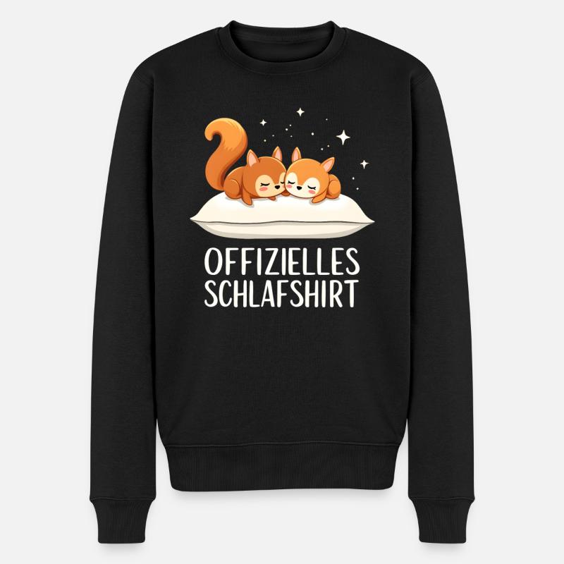 Official Sleeping Shirt Squirrel Pair - Men's Premium Organic Jumper - black