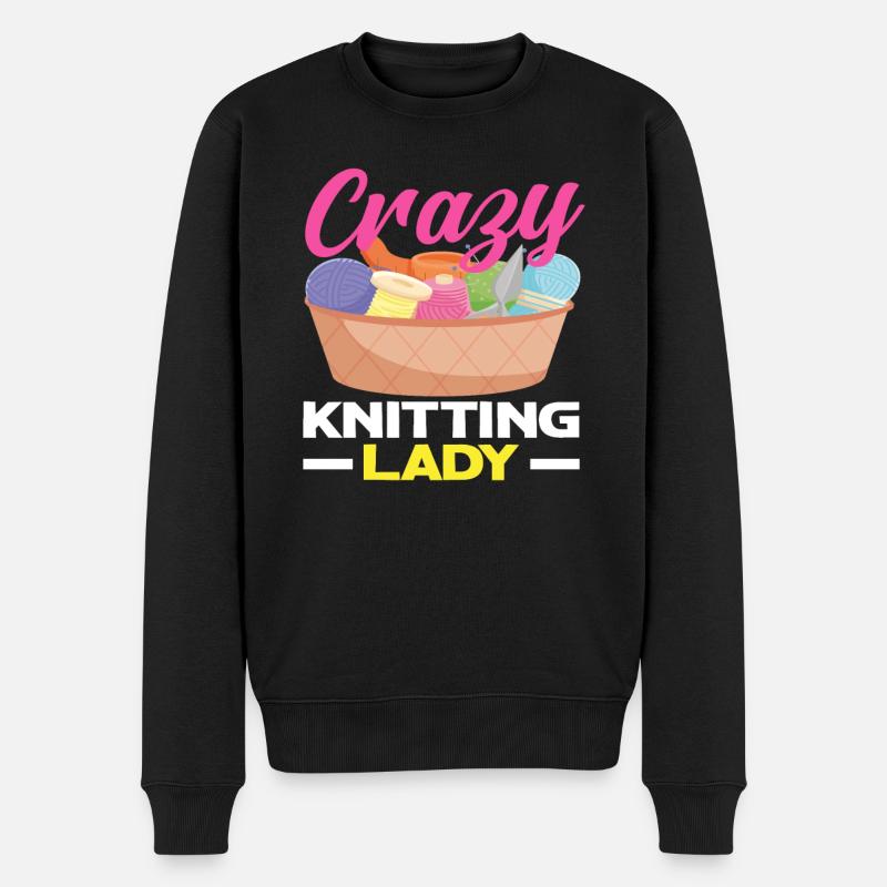 Folle tricoteuse pour les créatifs - Pull Premium bio Homme - noir