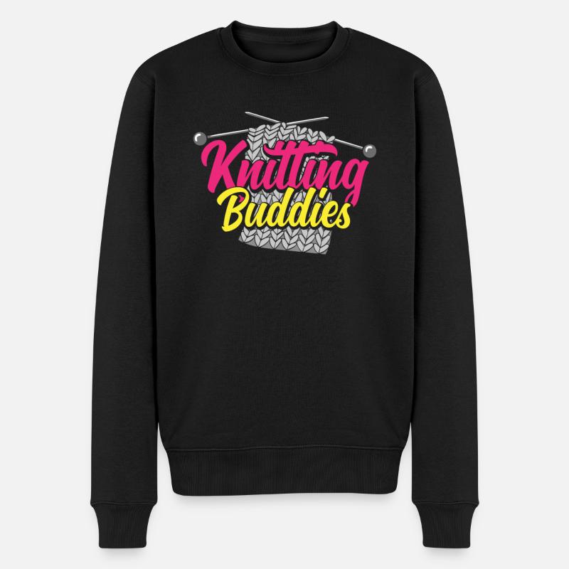 Knitting Friends Communauté de tricot - Pull Premium bio Homme - noir