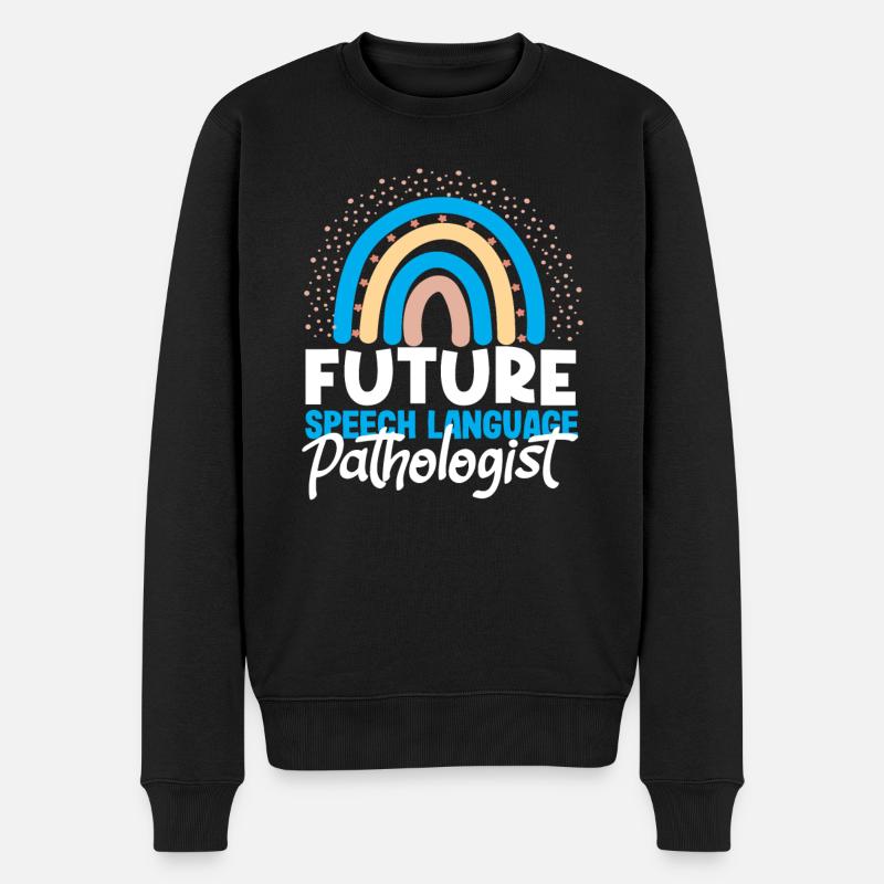 Future Speech Therapist Rainbow - Men's Premium Organic Jumper - black