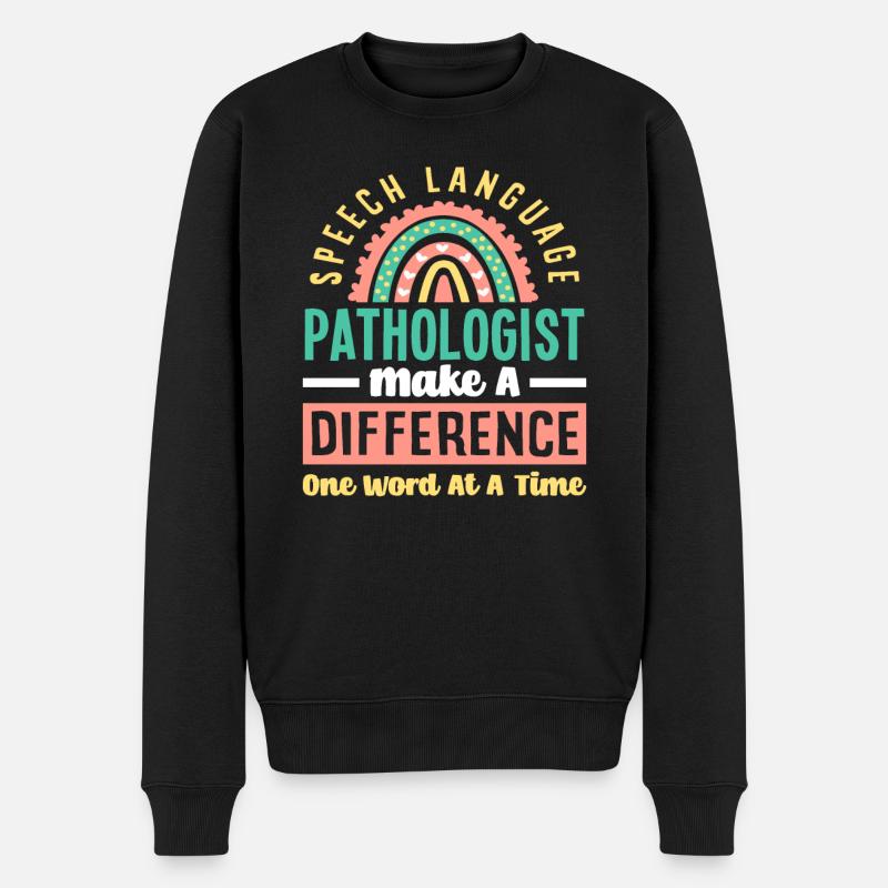 Sprachtherapeut Mach Ein Unterschied - Männer Premium Bio Pullover - Schwarz