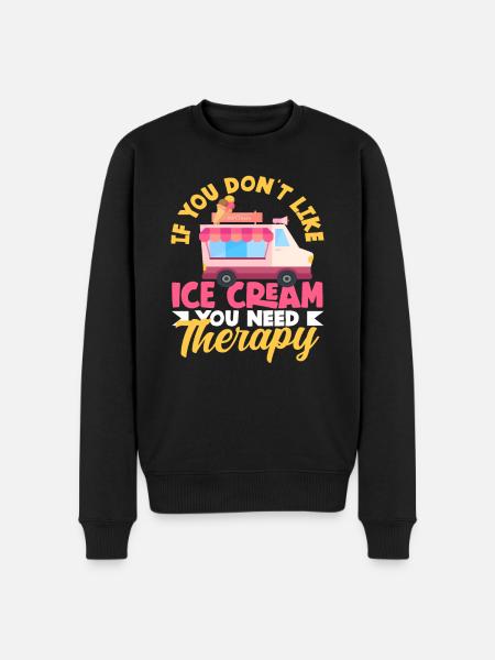 Cream Lover Therapy Fun - Men's Premium Organic Jumper - black