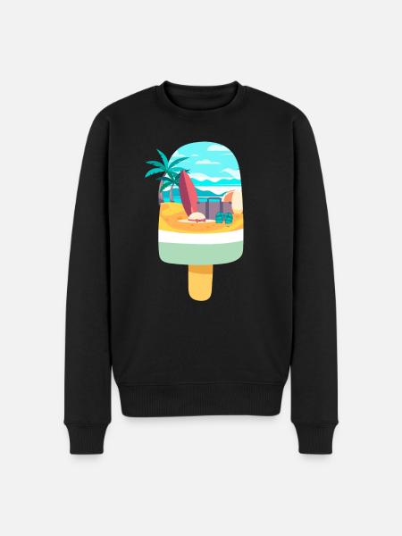 Cream Lovers Beach Vacation - Men's Premium Organic Jumper - black