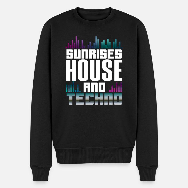 Sunrises House Et Techno Lover - Pull Premium bio Homme - noir