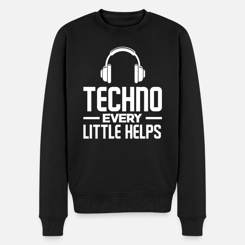 Techno Lover Every Little Helps - Männer Premium Bio Pullover - Schwarz