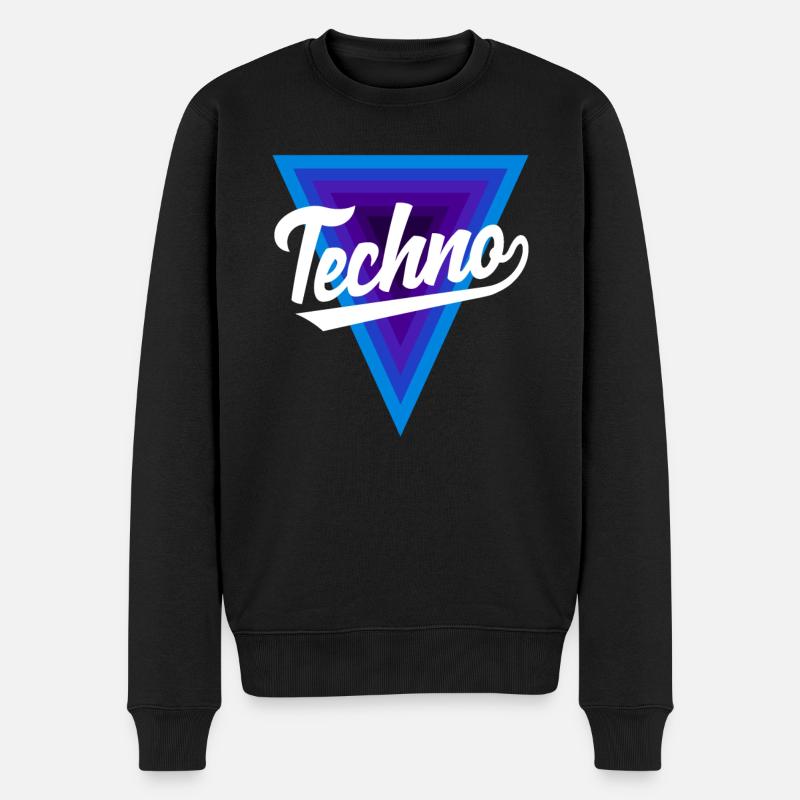 Techno Liebhaber Dreiecks-Design - Männer Premium Bio Pullover - Schwarz