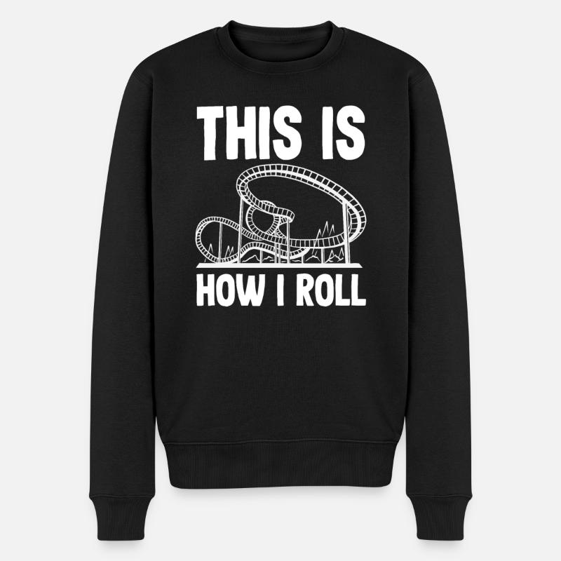 Achterbahn So Rolle Ich - Männer Premium Bio Pullover - Schwarz