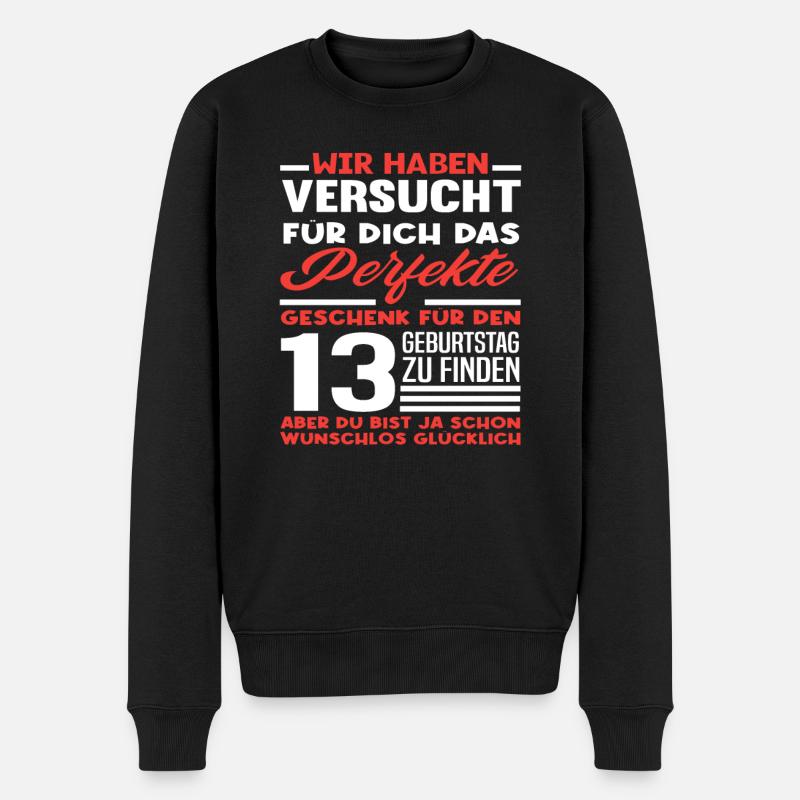 13e anniversaire Cadeau parfait - Pull Premium bio Homme - noir