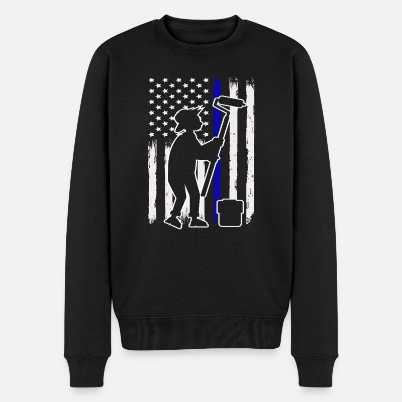 Painter Flag Silhouette Creative - Men's Premium Organic Jumper - black