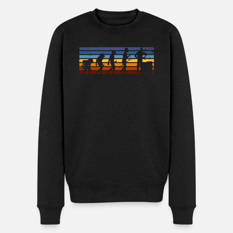 Maurer Evolution Retro-stil - Männer Premium Bio Pullover - Schwarz